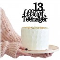 Cake Topper 13 Official Teenager Black glitter