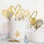 cake Topper Gold Acry Squiggle Heart