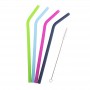 Appetito Silicone Bent Drinking Straws - 4 Set