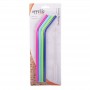 Appetito Silicone Bent Drinking Straws - 4 Set