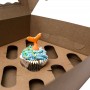 BG Brown Cupcake Box w Window 12 cup