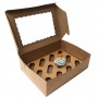 BG Brown Cupcake Box w Window 12 cup