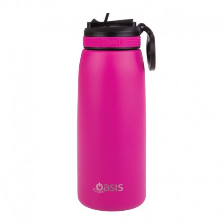 Oasis Insulated Sports Bottle w Sipper - 780ml - Fuchsia