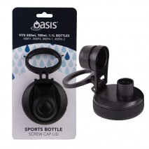 Oasis Replacement Sports Bottle Screw Cap Lid - Black