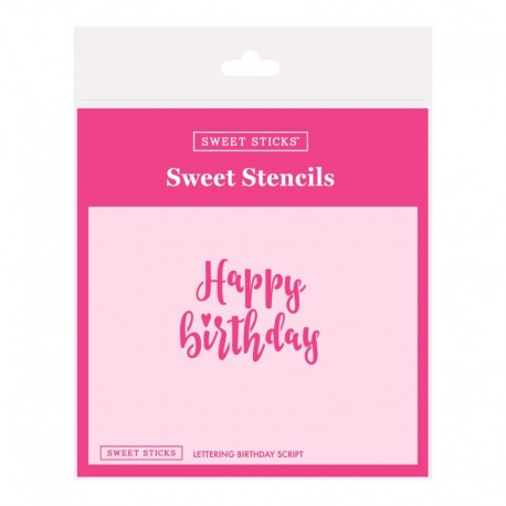 Sweet Sticks Stencils Lettering - Birthday Script