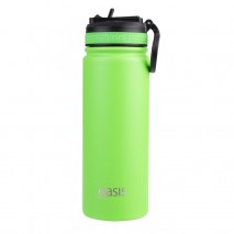 Oasis Insulated Sports Bottle w Sipper - 550ml - Neon Green