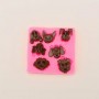 Silicone Mould Dog Heads 5 cavity