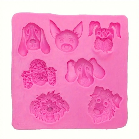 Silicone Mould Dog Heads 5 cavity