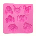 Silicone Mould Dog Heads 7 cavity