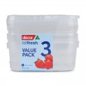 Tellfresh Food Container Oblong 1L - Pack of 3