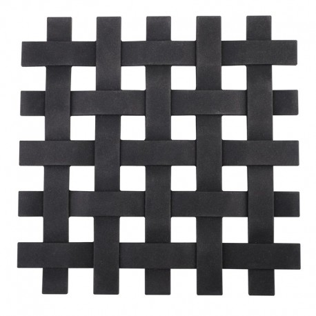 Appetito Silicone Square Lattice Trivet - Black - 17.5cm