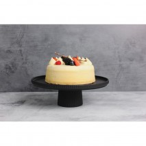 Gabel & Teller Ceramic Footed Cake Stand - Matte Black - 28 x