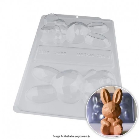 BWB Sitting Geode Bunny Rabbit Mould - 3 piece set BWB,Cooks