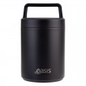 Oasis Stainless Steel Insulated Food Flask with handle 480ml - Black