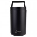 Oasis Stainless Steel Insulated Food Flask with handle 700ml - Black