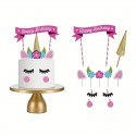 Unicorn Glitter Cake Topper incl banner