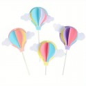 Hot Air Balloons Cake Toppers 4pc