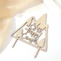 Wooden One Happy Camper Cake Topper