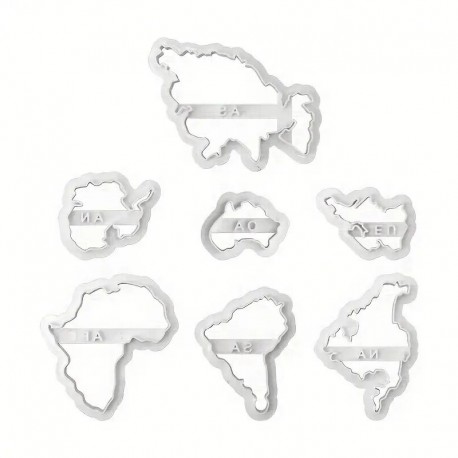 Cookie Cutter Continents 7pc Set Unbranded,Cooks Plus