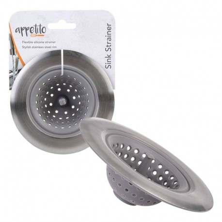 Appetito Deluxe Stainless Steel & Silicone Sink Strainer