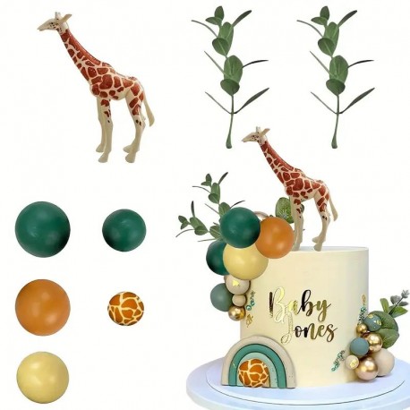 Giraffe Jungle Cake Topper Set 8pc Unbranded,Cooks Plus