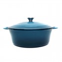 Classica Enamelled Oval Cast Iron Casserole - Sky Blue 28cm