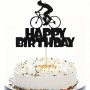 Cake Top Happy Bday Cyclist Blk