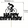 Cake Top Happy Bday Cyclist Blk