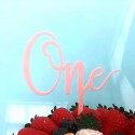 Cake Topper Acrylic - 'One' Pale Pink