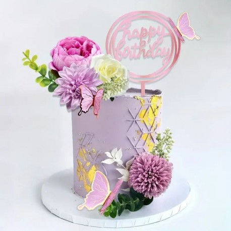 Cake Topper Butterfly Flowers Top 14pc