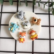 Silicone Mould Cartoon Animals 6 cavity