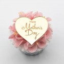 Acrylic Cake Topper Gold Heart Mothers Day 1pc