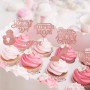 Cupcake Top Mothers Day Pink Glitter 12p