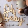 Cake Topper Side Oh Baby Gold