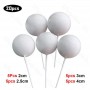 Ball Cake Toppers Asstd Sz 20pc White