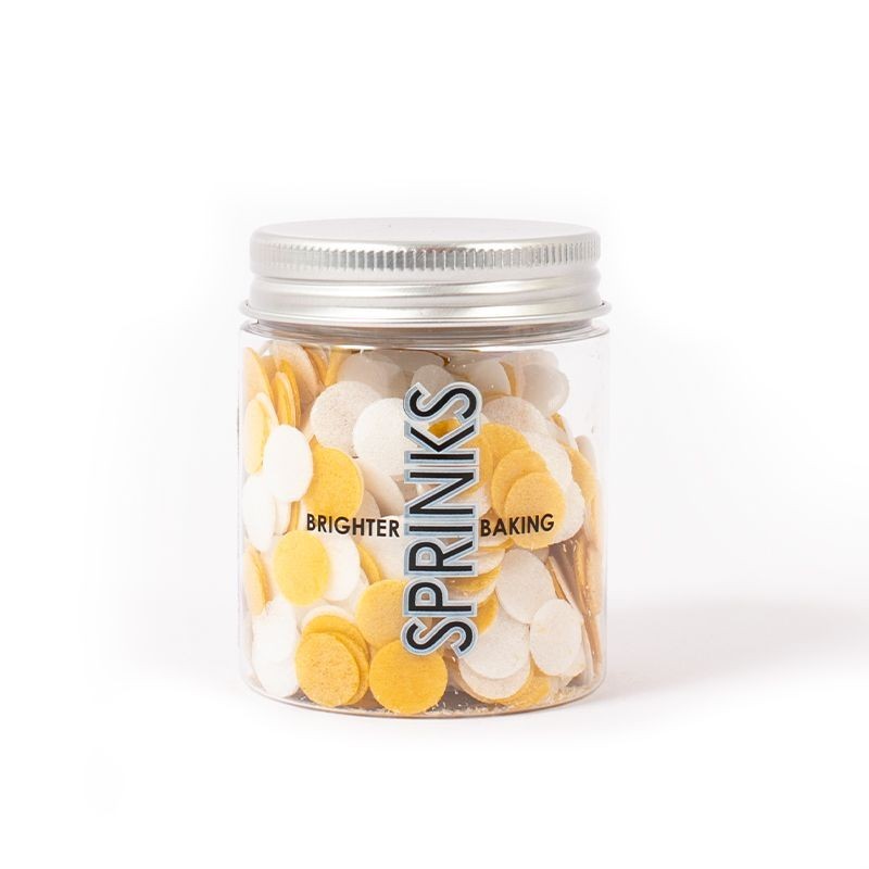 Sprinks White & Gold Mix Wafer Decorations - 9g