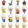 Cupcake Top Circus Carnival 12pc Asstd