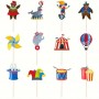 Cupcake Top Circus Carnival 12pc Asstd