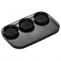 Madesmart Large Serving Tray with 3 Bowls 39.4x25.4cm - Carbon Black