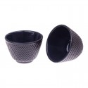 Teaology Cast Iron Tea Cup Set 120ml Hobnail Black 2pc