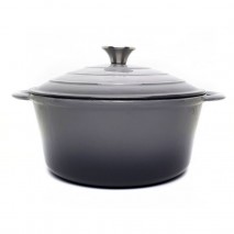 Classica Enameled Round Cast Iron Casserole Dish - Grey 26cm