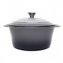 Classica Enameled Round Cast Iron Casserole Dish - Grey 26cm