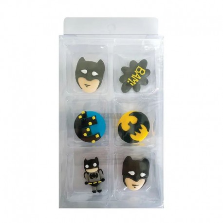 Cake Craft Batman Sugar Decorations - 6 piece pack