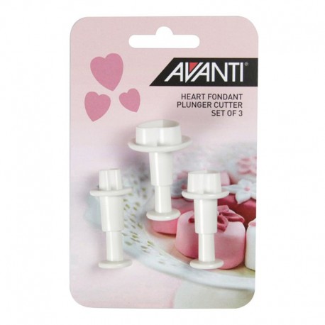 AV Fondant Cutter Set Heart 3pc