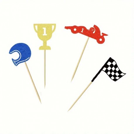 Cupcake Toppers Racing Car 12pc Asstd