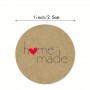 Sticker Homemade 2.5cm Rnd Kraft 500pc