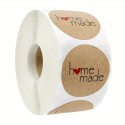 Sticker 'Homemade' 2.5cm Round Kraft 500pc