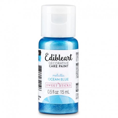 Sweet Sticks Edibleart Cake Paint - Metallic Ocean Blue - 15ml