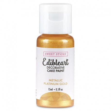 Sweet Sticks Edibleart Cake Paint - Metallic Platinum Gold - 15ml