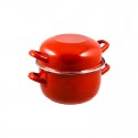 Urban Style Enamelware Mussel Pot - Red - 18cm/1.7L